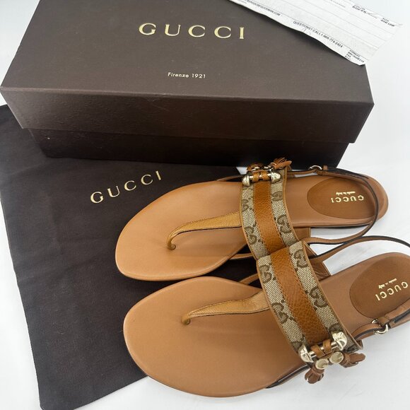 Gucci Leather Sandals - Size EU40 - Picture 1 of 6